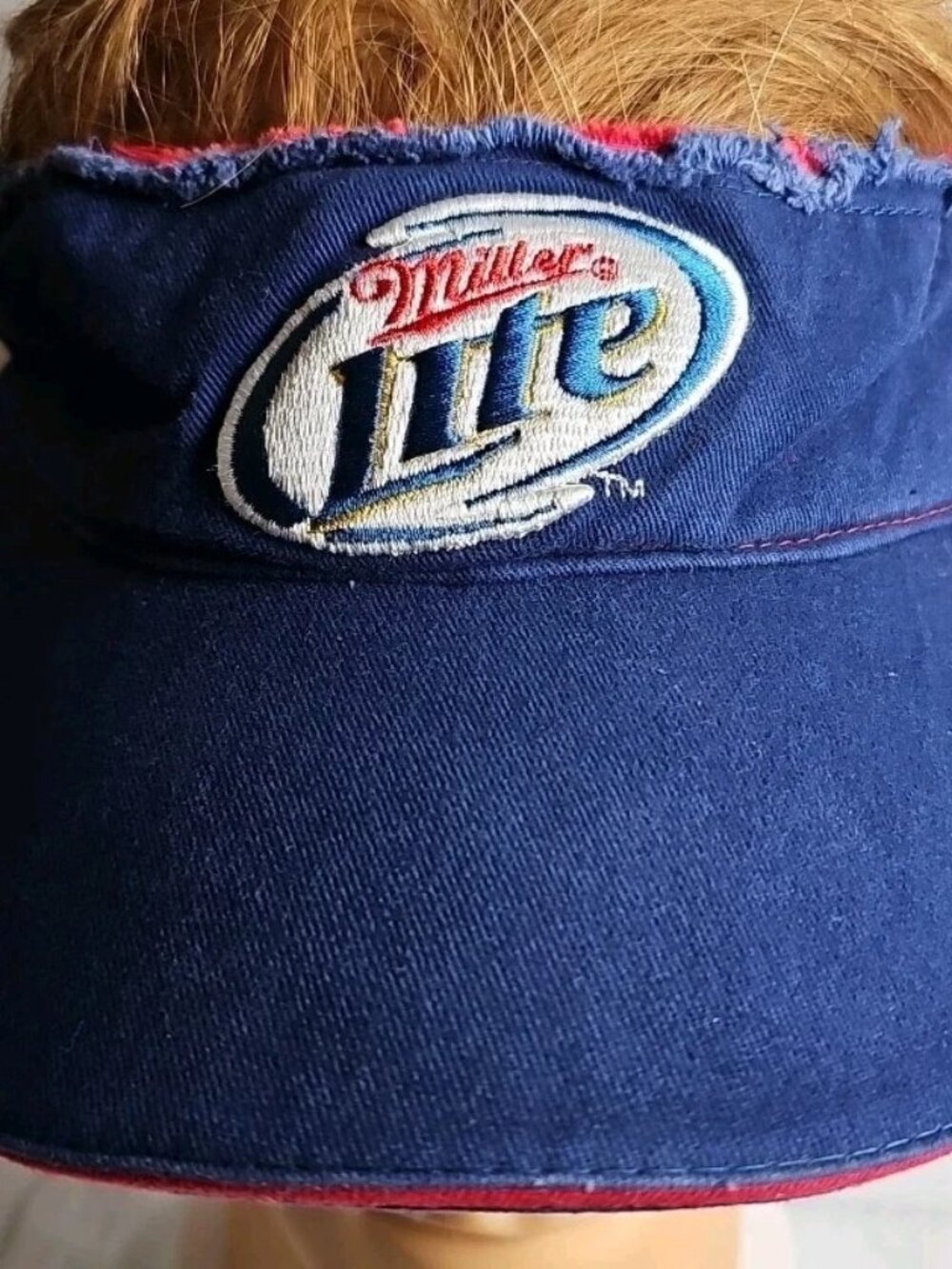 Miller Lite Beer Visor Golf Hat Adjustable Embroidered Distressed New With Tags